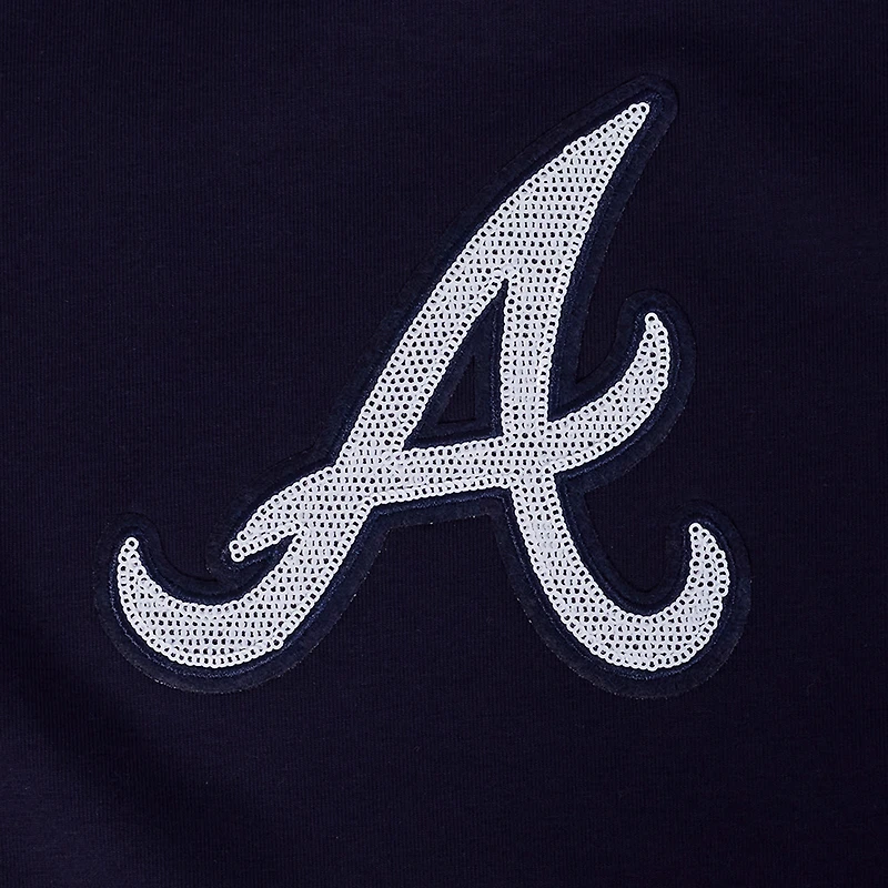 T-shirt court Baby Doll bleu marine Pro Standard Atlanta Braves Game Day Classics pour femme