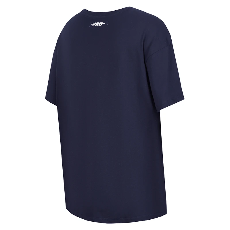 Women's Pro Standard  Navy Atlanta Braves Rhinestone Slim Fit T-Shirt