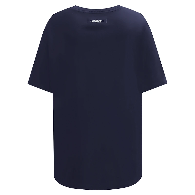 Women's Pro Standard  Navy Atlanta Braves Rhinestone Slim Fit T-Shirt