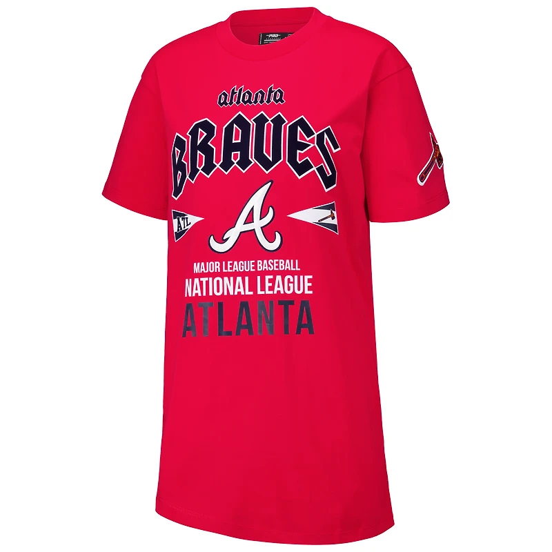 Robe t-shirt surdimensionnée City Tour des Atlanta Braves Pro Standard rouge pour femmes