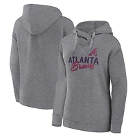 Sweat à capuche taille plus gris chiné pour femme Profile Atlanta Braves