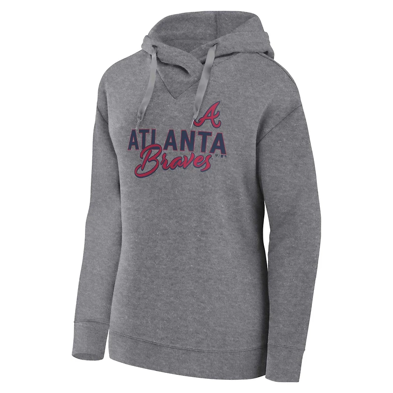 Women's Profile Heather Gray Atlanta Braves Plus Pullover Hoodie