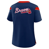Women's Profile Navy Atlanta Braves Plus Lace-Up T-Shirt