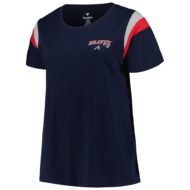 Women's Profile Navy Atlanta Braves Plus Scoop Neck T-Shirt