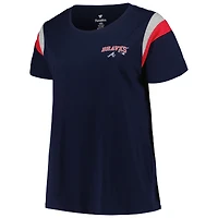 Women's Profile Navy Atlanta Braves Plus Scoop Neck T-Shirt