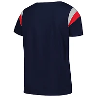 T-shirt à encolure dégagée grande taille Profile pour femmes, bleu marine, Atlanta Braves