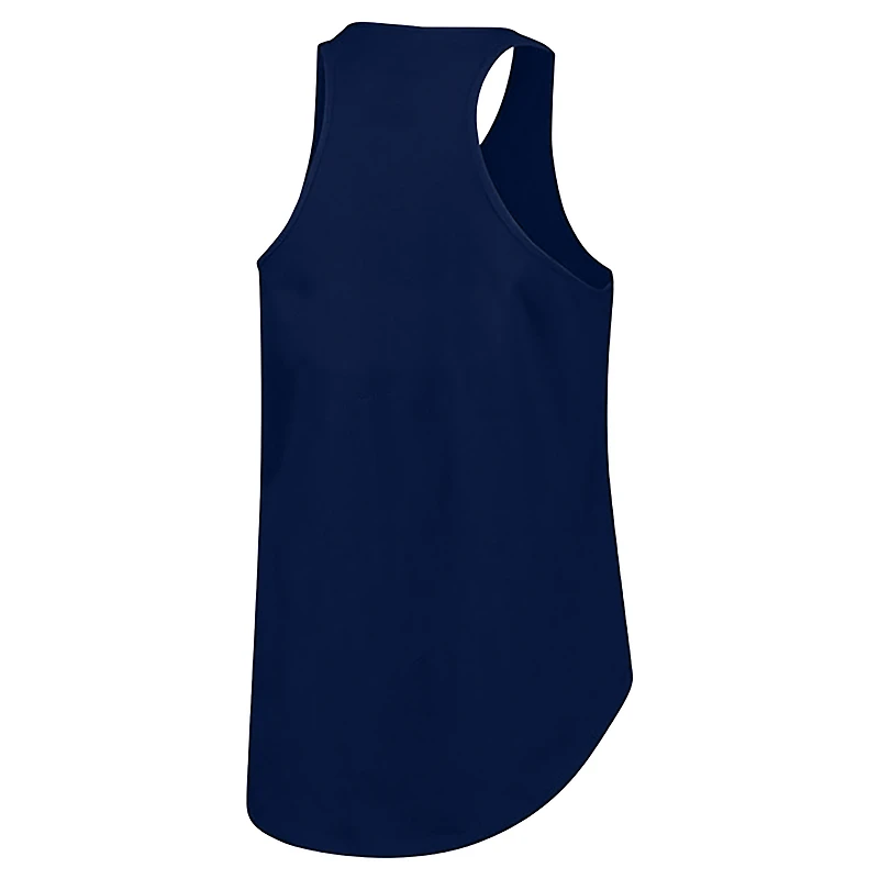 Women's Profile Navy Atlanta Braves Plus Wordmark Racerback Scoop Neck Tank Top