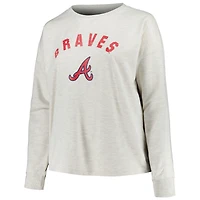 Profile Oatmeal Atlanta Braves Sweat-shirt en tissu éponge grande taille pour femme