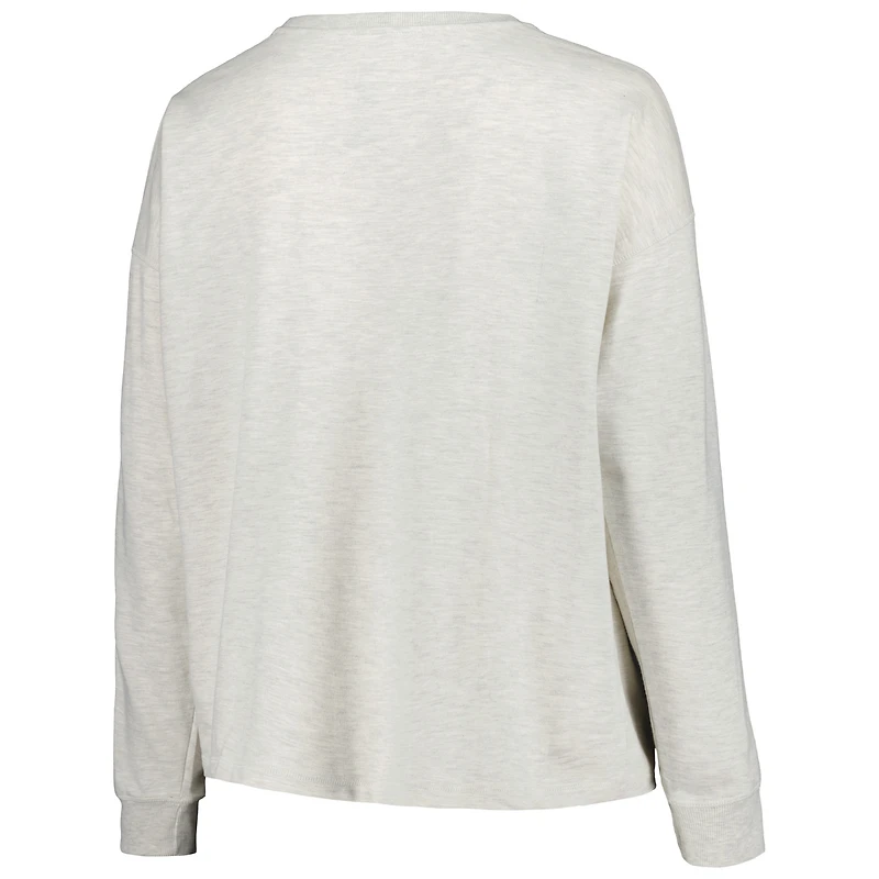 Women's Profile Oatmeal Atlanta Braves Plus French Terry Pullover Sweatshirt
