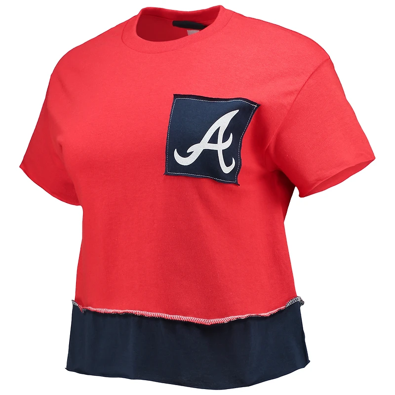 T-shirt court rouge Atlanta Braves pour femmes de la marque Refried Apparel