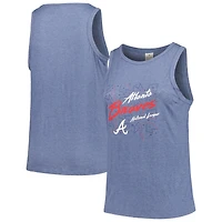 Débardeur triple mélange à col haut et courbé pour femmes, doux comme un raisin, bleu marine, Atlanta Braves, grande taille