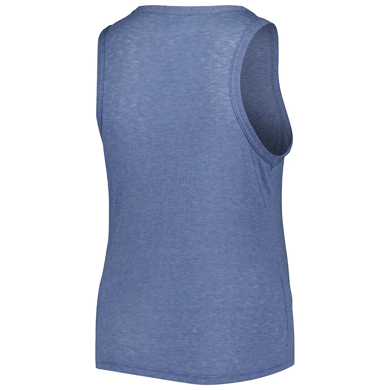 Women's Soft as a Grape Navy Atlanta Braves Plus High Neck Tri-Blend Tank Top