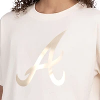 T-shirt court et carré Starter Cream pour femme, Atlanta Braves, pastels