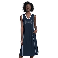 Women's Starter  Navy Atlanta Braves Line Up Sneaker Sleeveless Maxi Dress