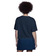 Women's Starter Navy Atlanta Braves Play the Ball Boxy Cropped T-Shirt