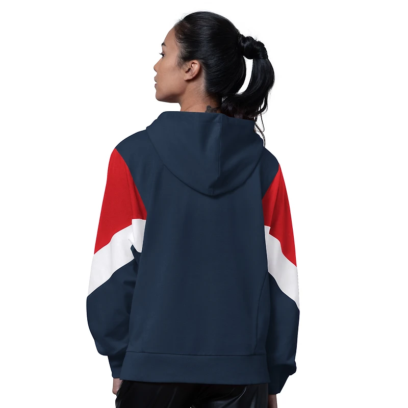 Women's Starter  Navy Atlanta Braves Scrimmage Pullover Hoodie