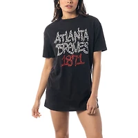 Robe t-shirt noire Atlanta Braves pour femme de The Wild Collective