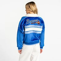 Women's The Wild Collective  Blue Atlanta Braves Velvet Cord Full-Zip Jacket
