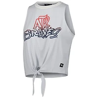Débardeur torsadé à nouer sur le devant The Wild Collective Atlanta Braves blanc pour femme