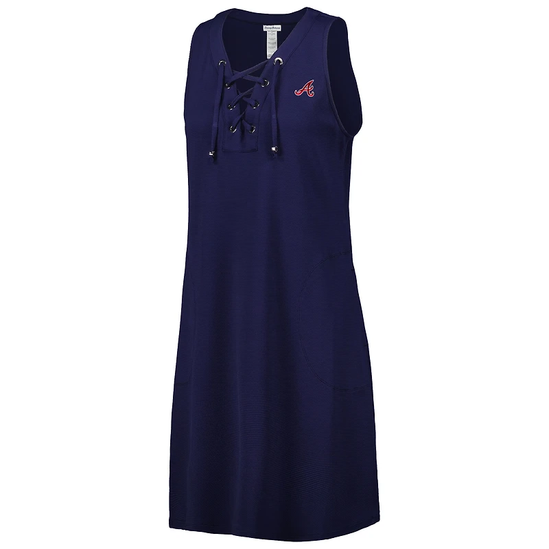 Robe de spa à lacets Tommy Bahama Navy Atlanta Braves Island Cays pour femme
