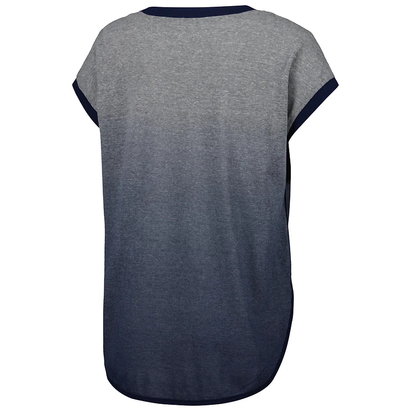 T-shirt sans manches tri-mélange Home Run Atlanta Braves Touch gris/bleu marine pour femme