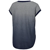 T-shirt sans manches tri-mélange Home Run Atlanta Braves Touch gris/bleu marine pour femme