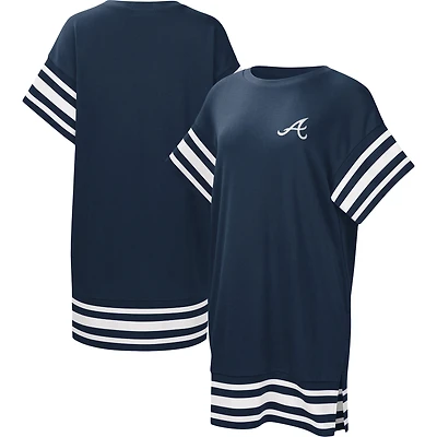 Women's Touch  Navy Atlanta Braves Cascade T-Shirt Dress