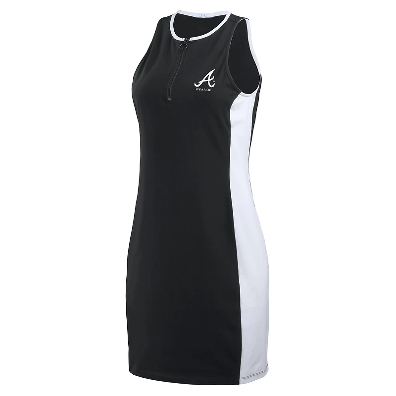 WEAR by Erin Andrews Robe noire sans manches à blocs de couleurs des Braves d'Atlanta pour femmes