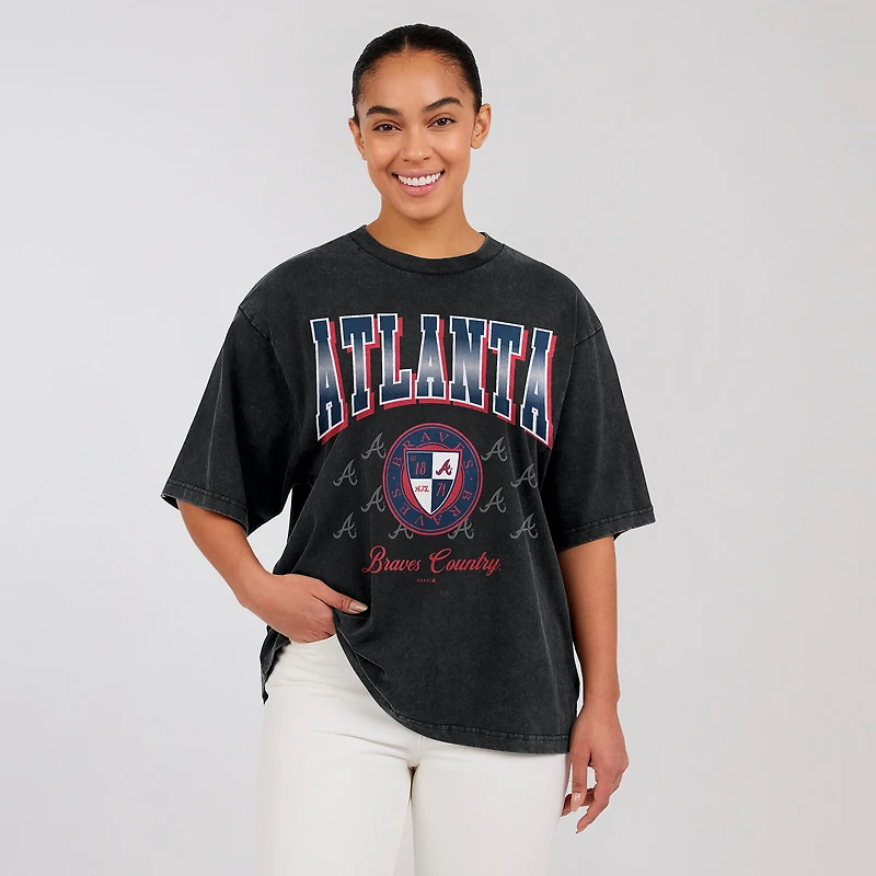 T-shirt boyfriend oversize noir Atlanta Braves de la marque WEAR by Erin Andrews pour femmes