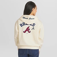Sweat à capuche zippé crème Atlanta Braves de la marque WEAR by Erin Andrews pour femmes