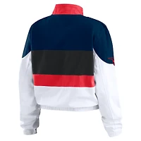 Women's WEAR by Erin Andrews  Navy/White Atlanta Braves Racing Full-Zip Jacket