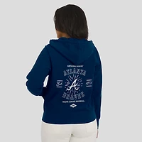 Women's WEAR by Erin Andrews Navy Atlanta Braves Vintage Full-Zip Raglan Hoodie