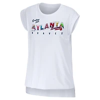 Women's WEAR by Erin Andrews White Atlanta Braves Greetings From T-Shirt