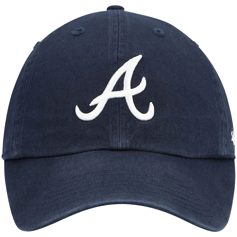 Youth '47 Navy Atlanta Braves Team Logo Clean Up Adjustable Hat