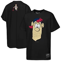 T-shirt Mitchell & Ness noir pour jeunes, mascotte des Braves d'Atlanta, grand visage