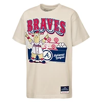 T-shirt Mitchell & Ness crème pour enfants, mascotte des Braves d'Atlanta, Step Back Up