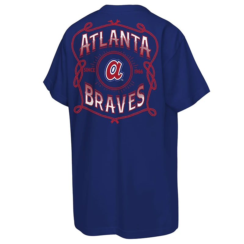 T-shirt Mitchell & Ness bleu marine Atlanta Braves Cooperstown Rodeo Rope pour enfant