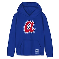 Youth Mitchell & Ness Royal Atlanta Braves Retro Logo Hoodie