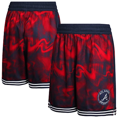 Short de voltigeur bleu marine/rouge pour jeunes des Braves d'Atlanta