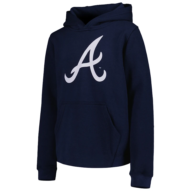 Sweat à capuche et logo principal de l'équipe des Braves d'Atlanta pour jeune, bleu marine