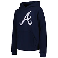 Sweat à capuche et logo principal de l'équipe des Braves d'Atlanta pour jeune, bleu marine