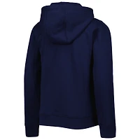 Youth Navy Atlanta Braves Wordmark Full-Zip Fleece Hoodie