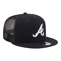 Youth New Era  Navy Atlanta Braves 9FIFTY Trucker Snapback Hat