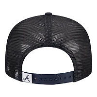 Youth New Era  Navy Atlanta Braves 9FIFTY Trucker Snapback Hat