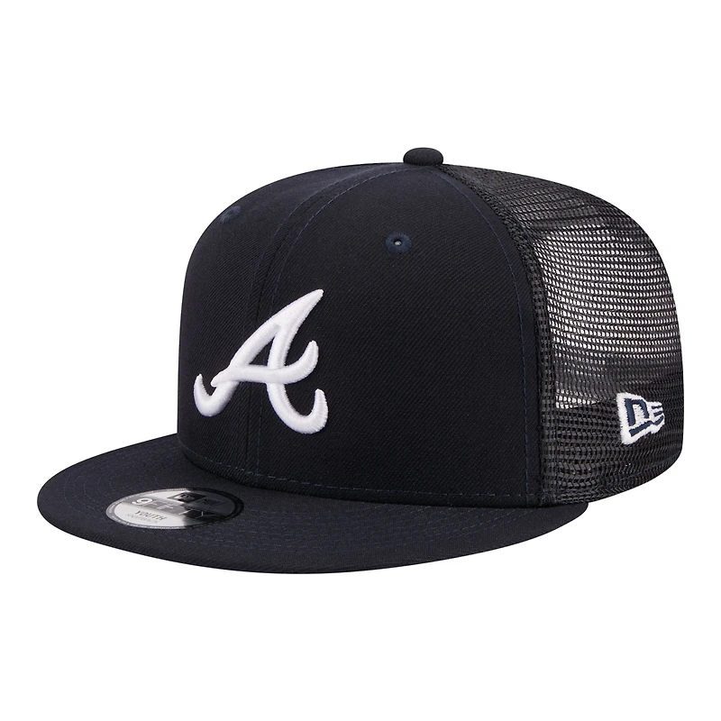 Casquette trucker snapback New Era bleu marine Atlanta Braves 9FIFTY pour jeunes