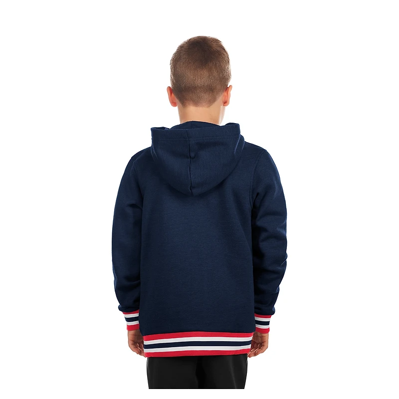 Sweat à capuche New Era bleu marine Atlanta Braves pour jeunes