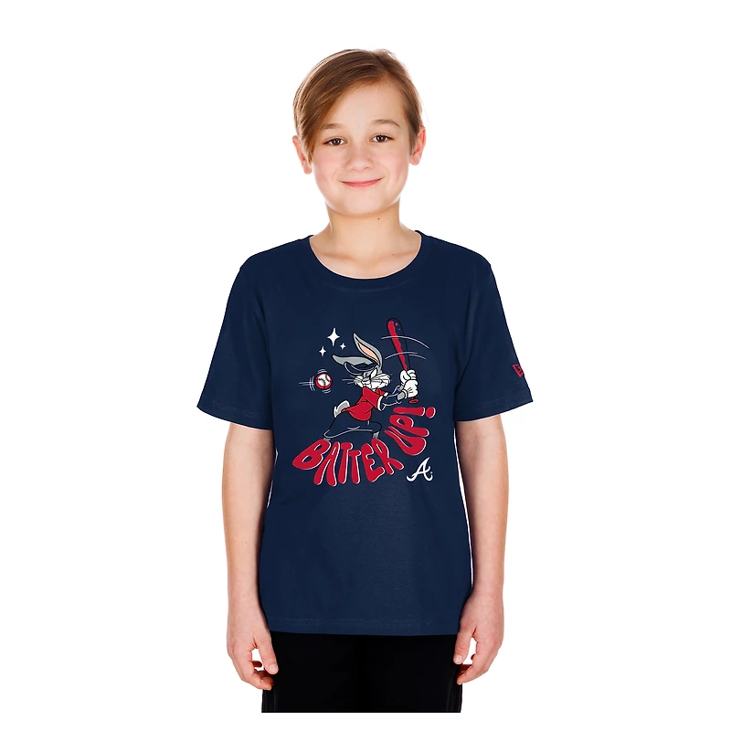 T-shirt New Era bleu marine pour jeunes, Atlanta Braves, Looney Tunes