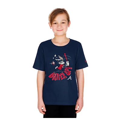 T-shirt New Era bleu marine pour jeunes, Atlanta Braves, Looney Tunes