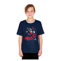 T-shirt New Era bleu marine pour jeunes, Atlanta Braves, Looney Tunes