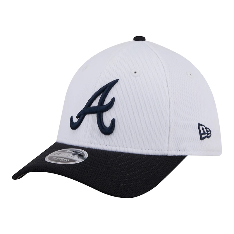 Youth New Era  White/Navy Atlanta Braves Baseball 39THIRTY M-Crown Flex Hat